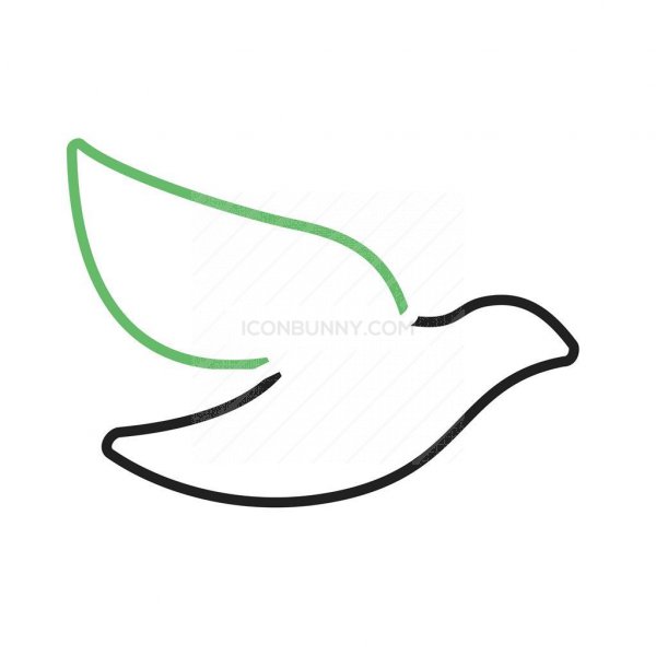 600x600 Dove Line Green Black Icon