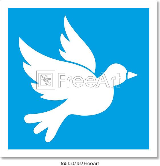561x581 Free Art Print Of Dove Icon White Dove Icon White Isolated