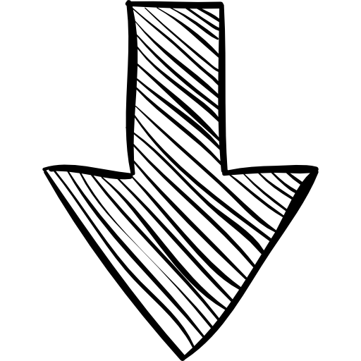 512x512 Down Arrow Sketch