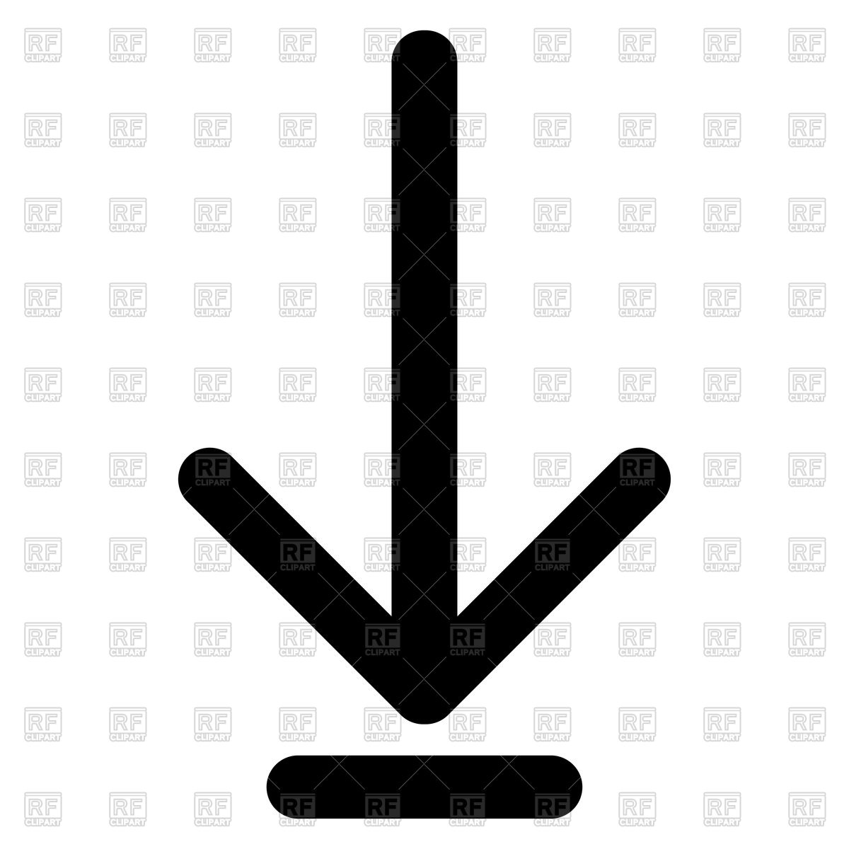 1200x1200 Down Arrow Symbol Black Color Icon Vector Image Of Icons
