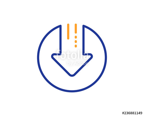 Download Line Icon Down Arrow Sign Discount Symbol Colorful 500x405 Download Line Icon Down Arrow Sign Discount Symbol Colorful