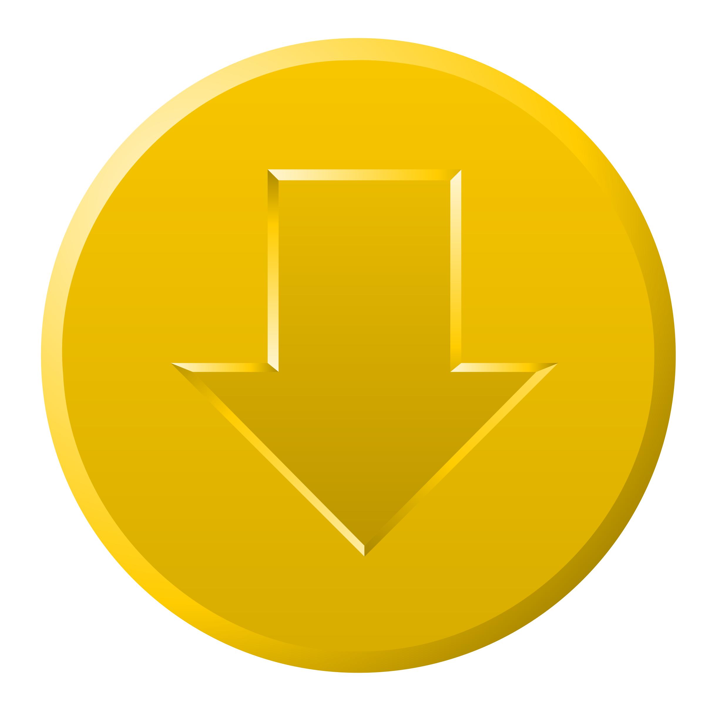 2400x2400 Golden Download Button Icons Png