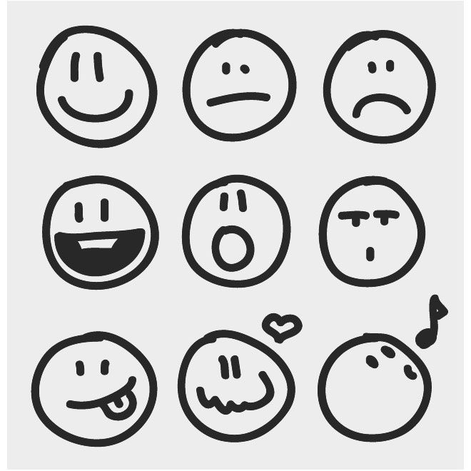 660x660 Sketchy Emotion Vector Icons