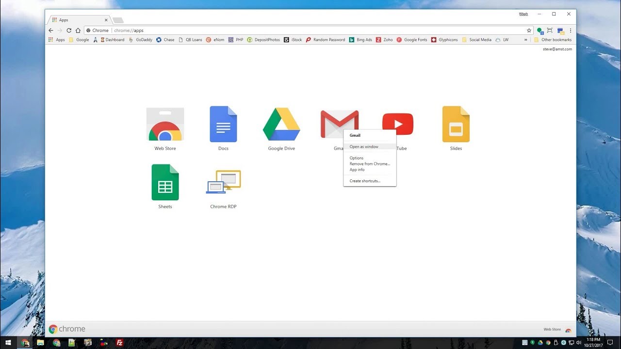 how to put gmail icon on my desktop