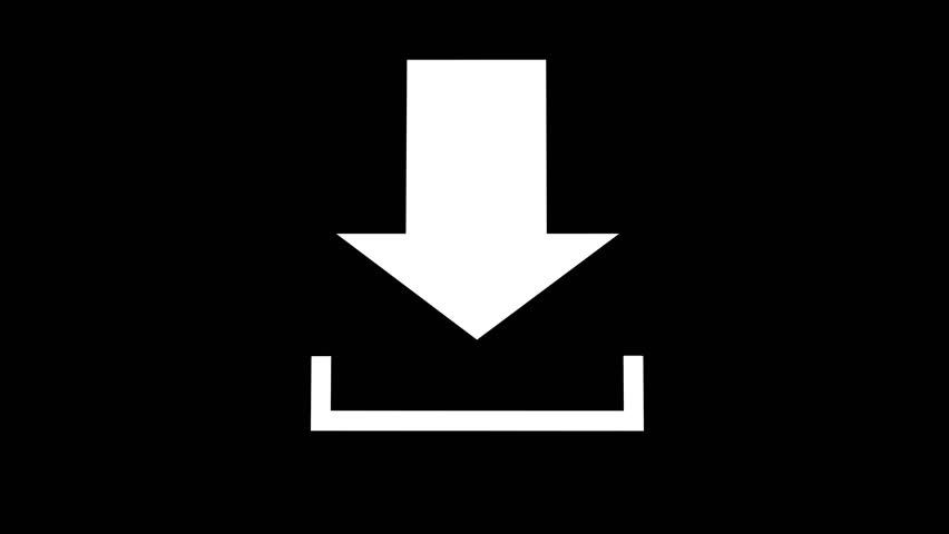 852x480 White Download Icon