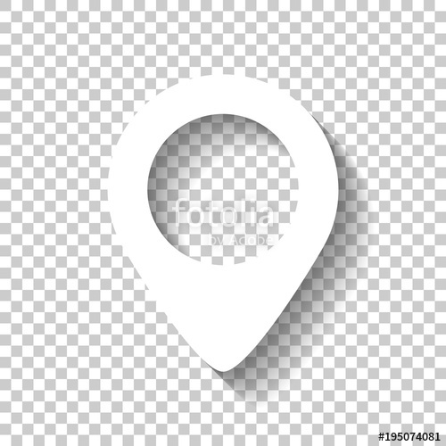 500x500 Map Label Icon White Icon With Shadow On Transparent Background