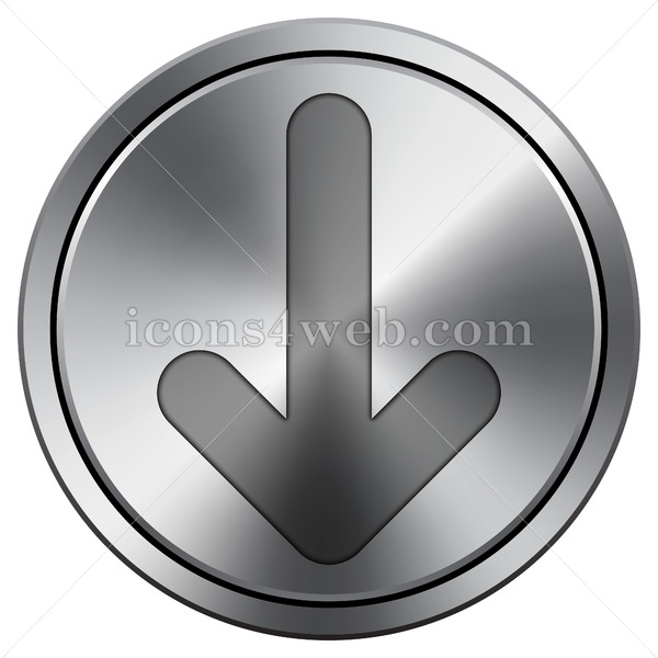 600x600 Down Arrow Icon Round Icon Imitating Metal