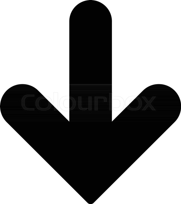 708x800 Downwards Arrow Symbol Stock Vector Colourbox