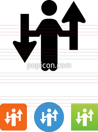 400x538 Person Holding Up And Down Arrow Icon