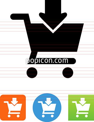 400x516 Shopping Cart With Downward Arrow Icon