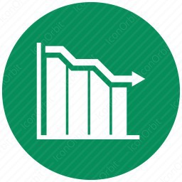 256x256 Graph With Down Arrow Icon