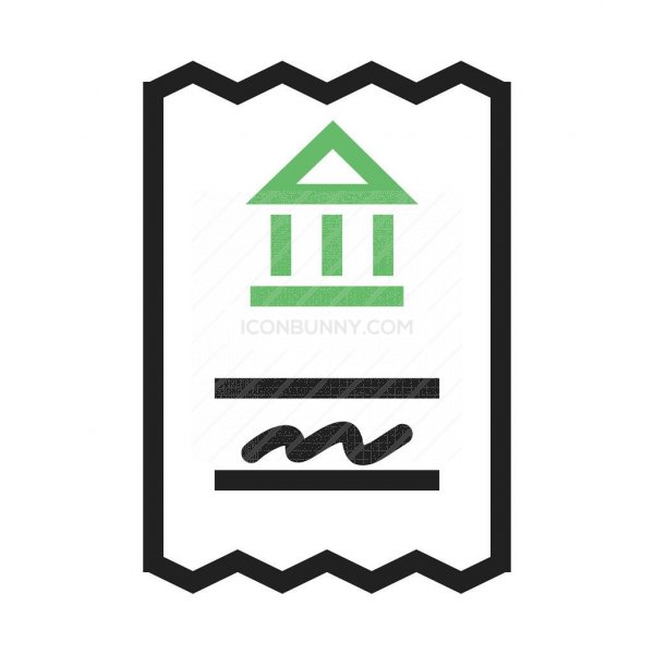 600x600 Bank Draft Line Green Black Icon