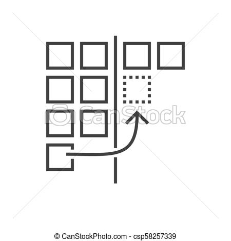 450x470 Drag And Drop Vector Icon Thin Line Vector Illustration Adjust