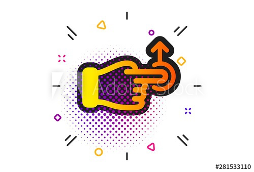 500x340 Slide Arrow Sign Halftone Circles Pattern Drag Drop Gesture Icon