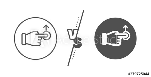 500x258 Slide Arrow Sign Versus Concept Drag Drop Gesture Line Icon