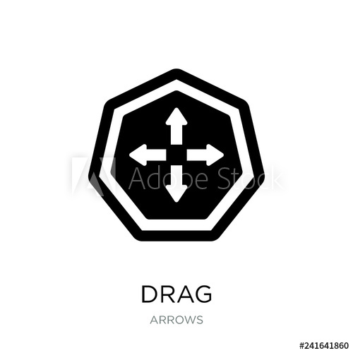 500x500 Drag Icon Vector On White Background, Drag Trendy Filled Icons F