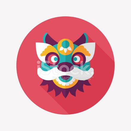 440x440 Chinese Dragon And Lion Dancing Head Flat Stock Photos