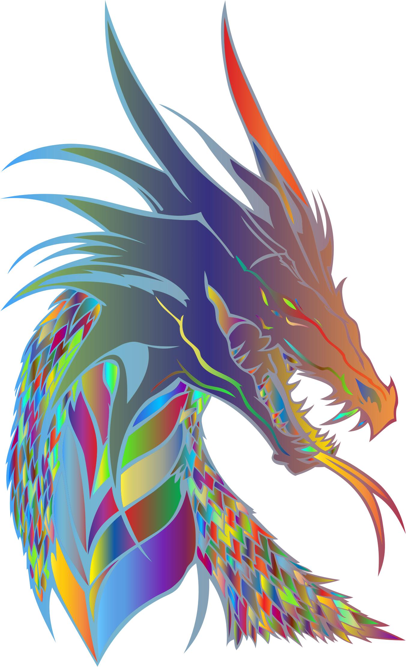 1353x2223 Prismatic Dragon Head Icons Png