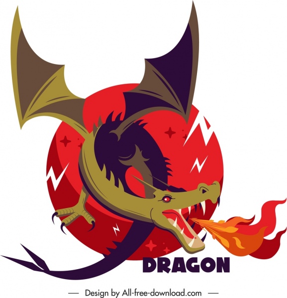 577x600 Western Dragon Icon Fire Decor Cartoon Sketch Free Vector In Adobe