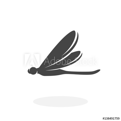 500x500 Dragonfly Icon Vector Logo On White Background