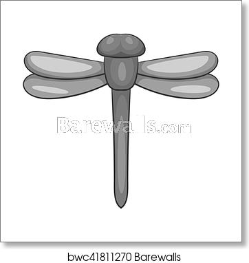362x382 Dragonfly Icon, Cartoon Style, Art Print Barewalls Posters