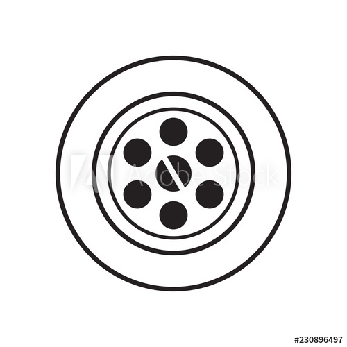 500x500 Drain Hole, Line Sink Dran, Black Isolated On White