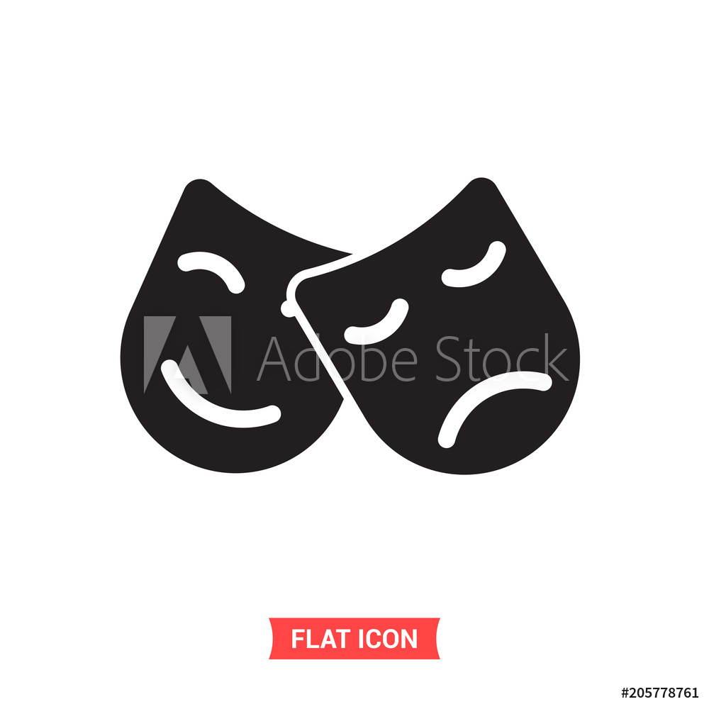 1000x1000 Photo Art Print Theatre Mask Vector Icon, Comedy And Drama