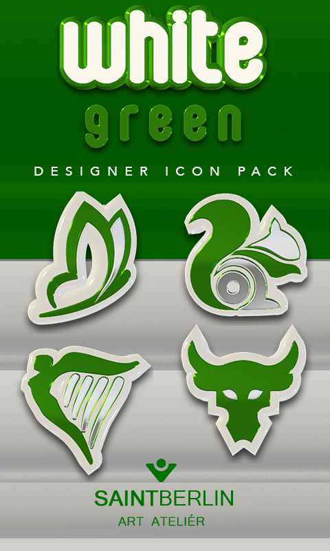 480x800 White Green Hd Icon Pack For Android