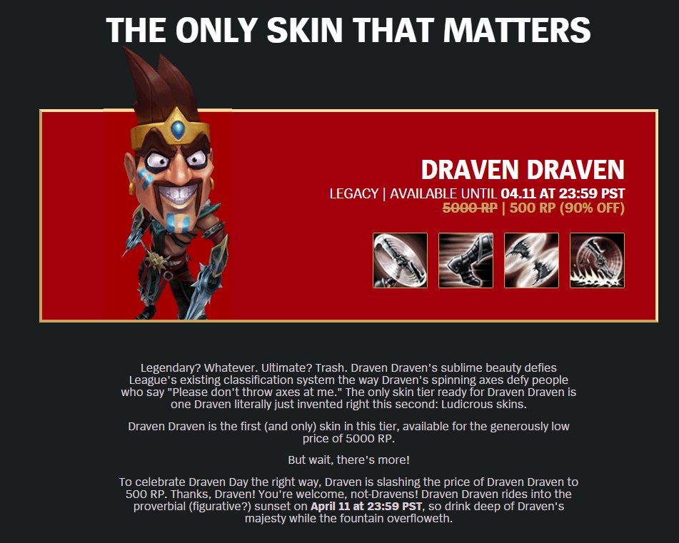 951x761 Moobeat On Twitter Draven Day Festivities