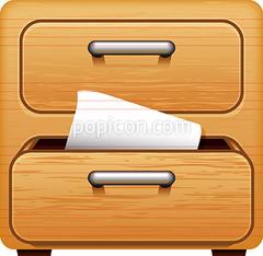 240x234 Wood Cabinet With Open Drawer Icon