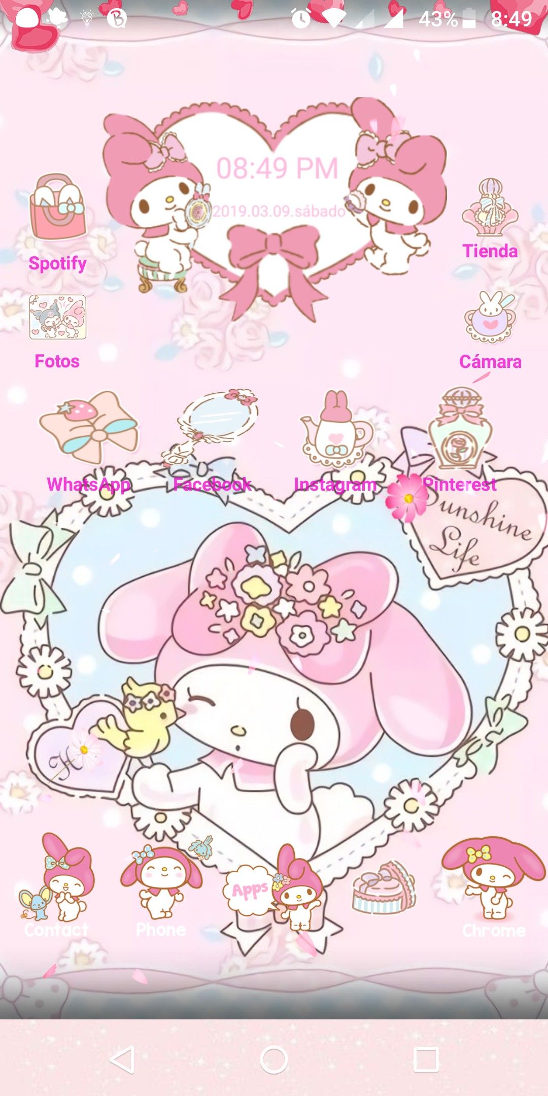 1080x2160 App Drawer In Hello Kitty, Kitty