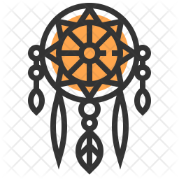 256x256 Dream Catcher Icon Of Colored Outline Style