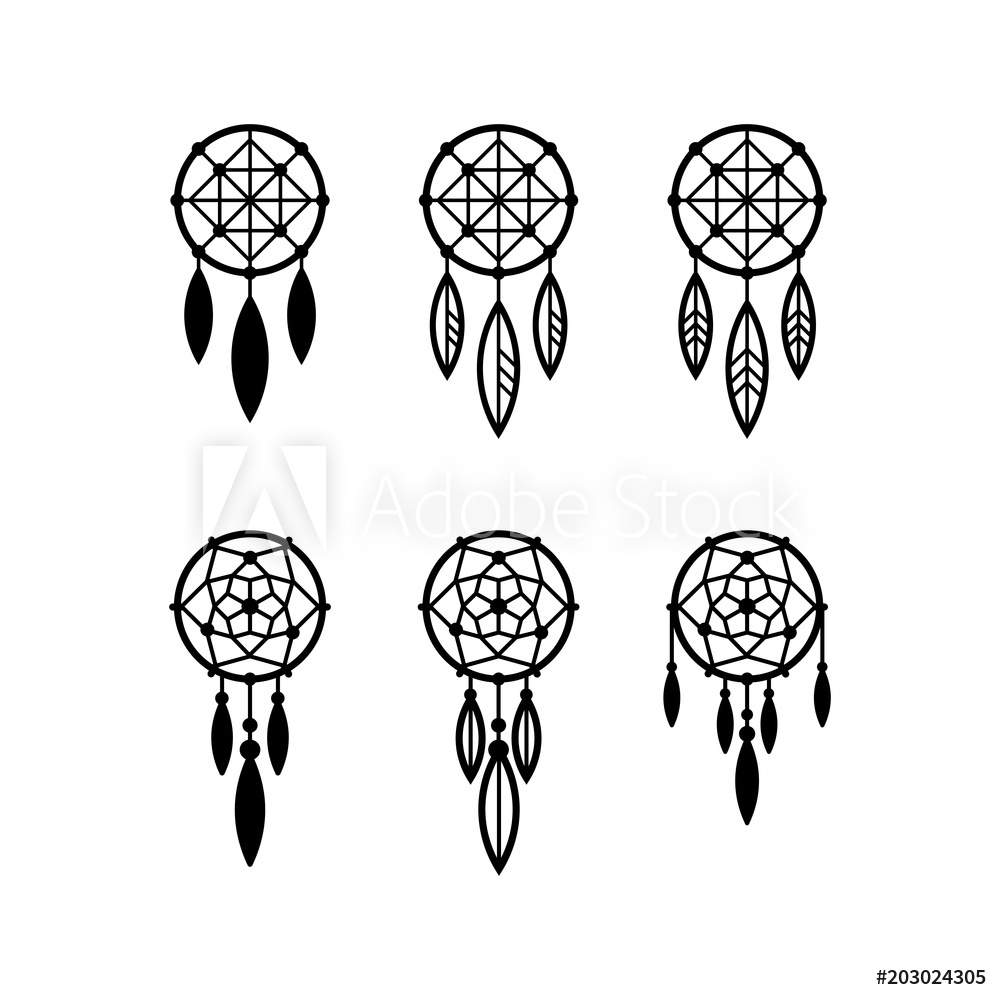 1000x1000 Photo Art Print Dream Catcher Icon Set Europosters
