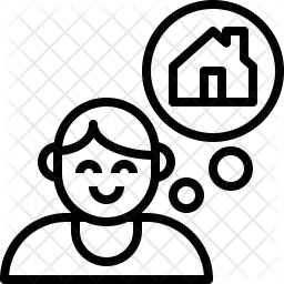 256x256 Dream House Icon Of Line Style