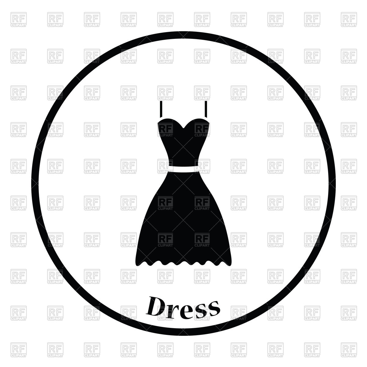 1200x1200 Thin Circle Design Of Dress Icon Vector Image Of Silhouettes