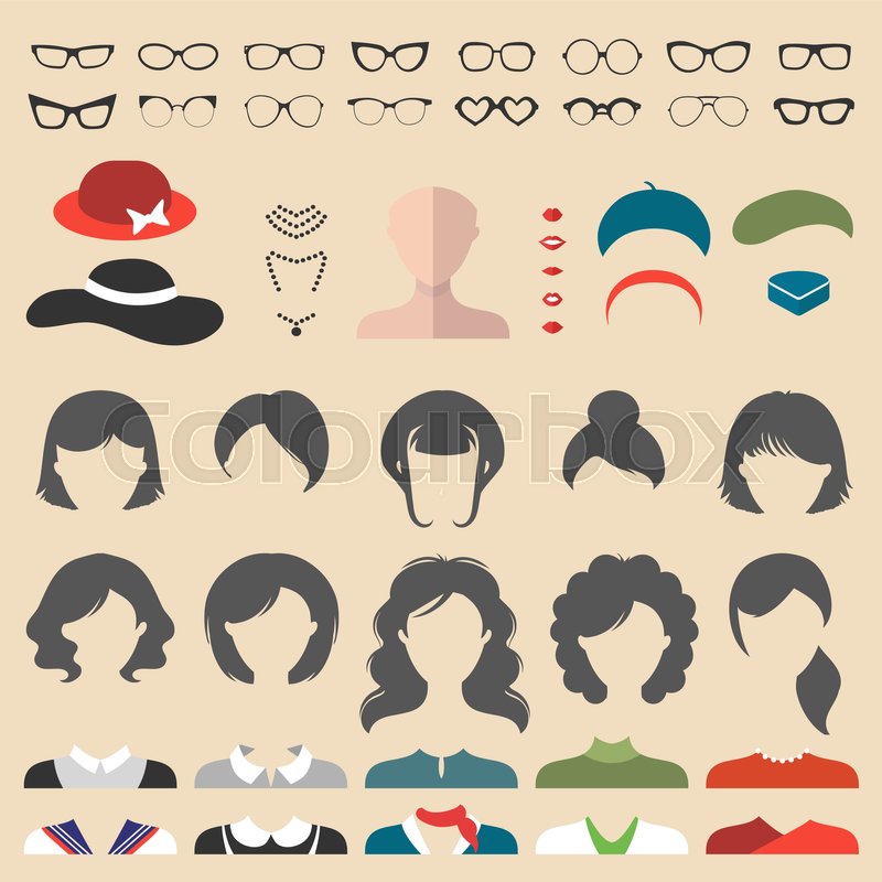 800x800 Big Vector Set Of Dress Up Constructor Stock Vector Colourbox