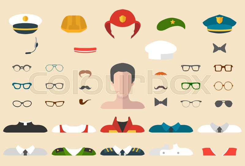 800x542 Big Vector Set Of Professions Dress Up Stock Vector Colourbox