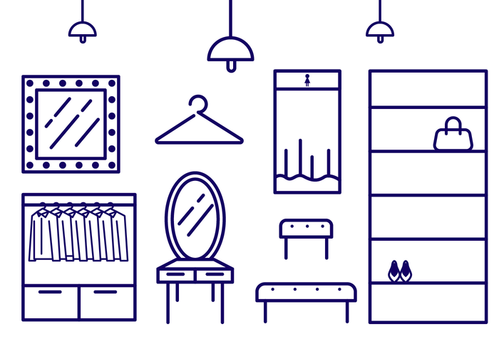 700x490 Outline Icon Dressing Room Vector