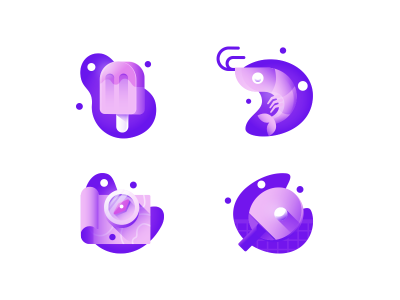 800x600 Summer Gradient Icons Dribbble Popular Illustrations Summer