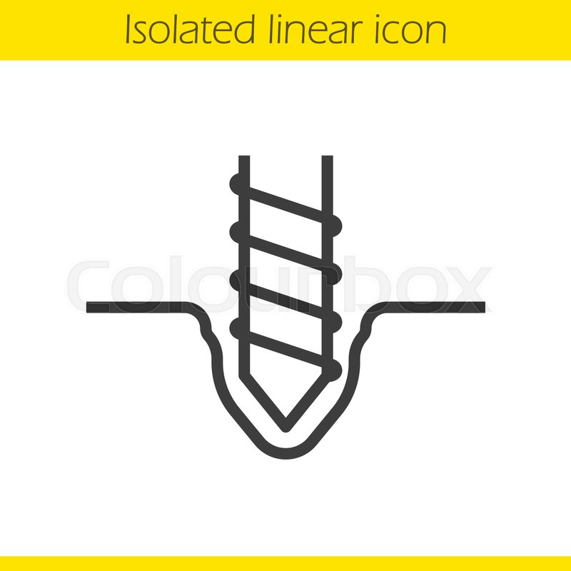 800x800 Drilling Linear Icon Thin Line Stock Vector Colourbox