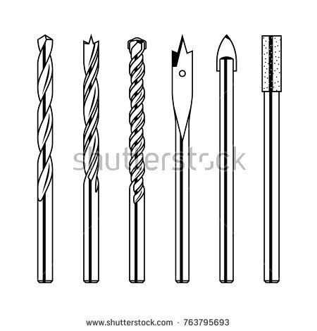 450x470 Set Of Drill Bits Icon Tools And Accessories In Drill