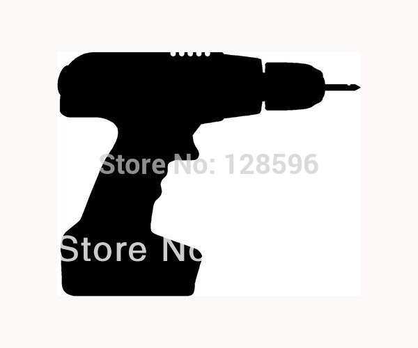 600x500 Drill Icon Sticker Tool Box Chest Vinyl Decal For Car Window