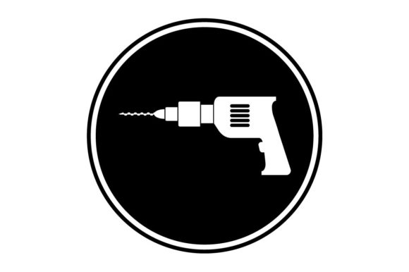 580x386 Drill Icon On Black Circle