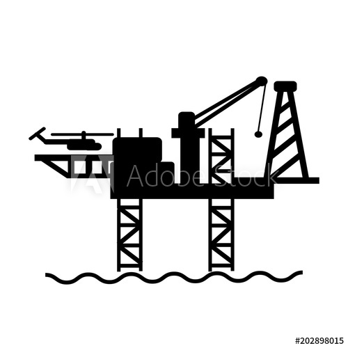 500x500 Vector Offshore Oilampgas Drilling Rig Icon On Background