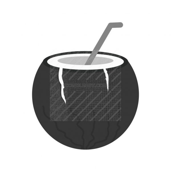 600x600 Coconut Drink Greyscale Icon