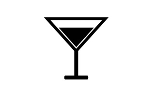 320x180 Black Alcoholic Cocktail Drink Icon Motion Background