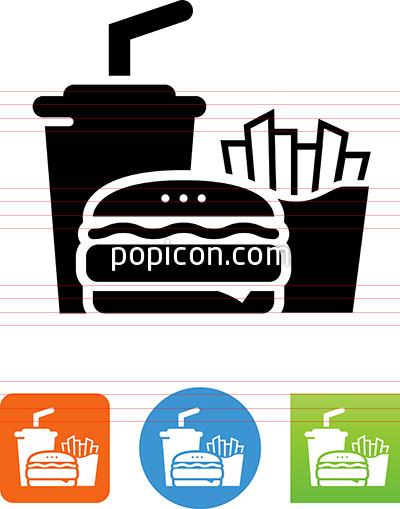 400x509 Burger Fries And Drink Icon