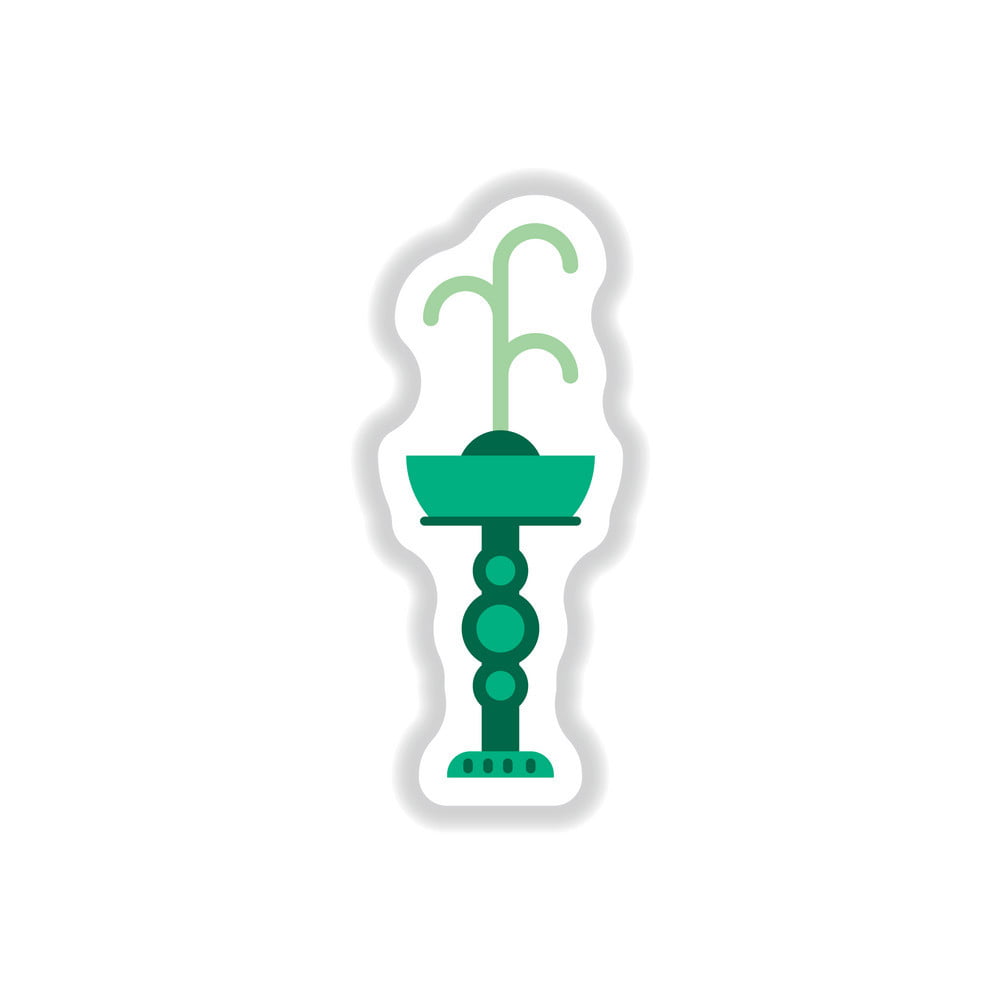 1000x1000 Fountain With Drinking Water Icon In Paper Vector