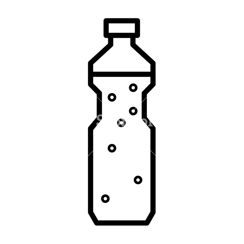 1000x1000 Plastic Bottle With Drinking Water Or Other Liquid Flat Linear