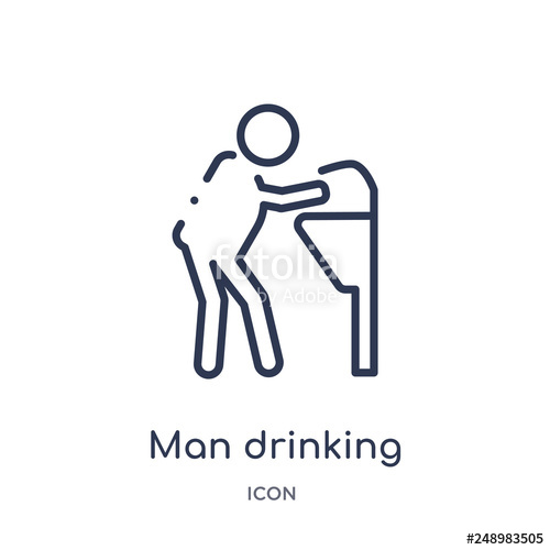 500x500 Man Drinking Water In Public Place Icon From People Outline